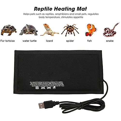 plplaaoo Constant Temperature Under Tank Terrarium Warmer Heating Mat, Reptile Heating Pad, Adjustable Temperature Under Tank Terrarium Heater, Heat Mat for Turtle Snake Frog Lizard Small Animals(L) - size: Large