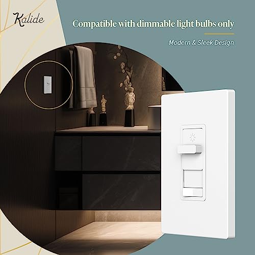 TOPGREENER Kalide Dimmer Light Switch, Pair with 12V Power Supply, 3-Way or Single-Pole, 12/24 V LED Dimmer Switch, TGSDS-1224-W, White - color: White, size: 12-24V