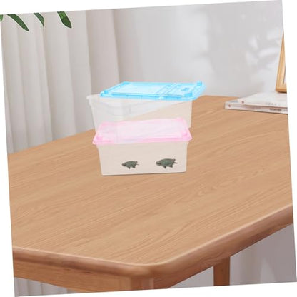 Mikikit 2pcs Breathable Reptile Feeding Box Portable Habitat Ventilation Design for Pet Observation and Temporary Transport for Pet Feeding and Hatching