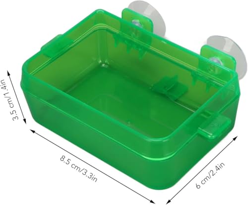 Zerodis Green Suction Cup Reptile Feeder, Gecko Lizard Escape Proof Food Water Bowl (S)