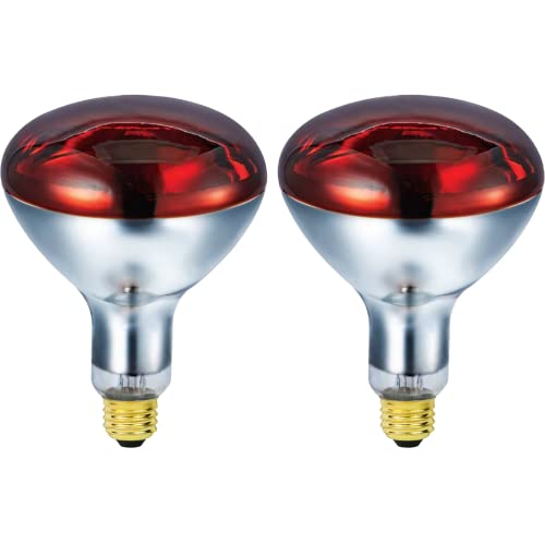 250 Watts R40 Red Heat Lamps Outdoor Bulbs for Pets Flood Light Bulb for Chickens Infrared Reflector 250W R40 Incandescent Medium E26 Base 2 Pack - style: 250W/R40/RED/2PK