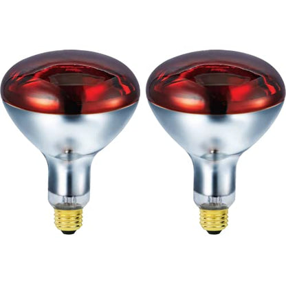 250 Watts R40 Red Heat Lamps Outdoor Bulbs for Pets Flood Light Bulb for Chickens Infrared Reflector 250W R40 Incandescent Medium E26 Base 2 Pack - style: 250W/R40/RED/2PK