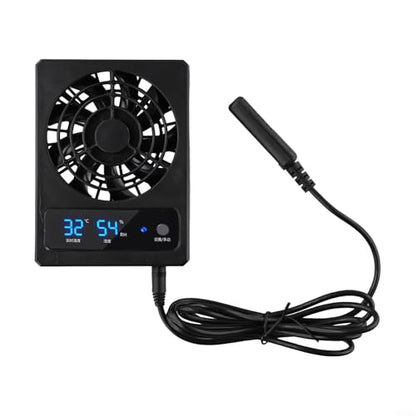 Reptile Enclosure Ventilation Fan, Automatic Humidity Control & Quiet Air-Circulation For Rainforest Terrarium, Smart Cooling System With Display(for celsius) - color: Celsius