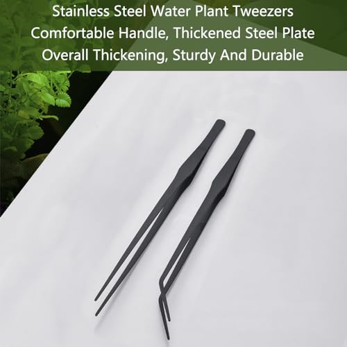 TopHomer Aquarium Tweezers Extra Long 15 inches Feeding Tool Stainless Steels Feeding Tongs for Aquarium Reptile, Plant, Snakes, Lizards, Coral Feeder(Straight Jaw) - size: Straight Jaw