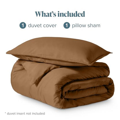 Bare Home Bedding Duvet Cover Extra Long Size - Premium 1800 Super Soft Collection - Lightweight, Cooling - Soft Breathable Bedding Duvet Cover (Twin/Twin XL, Caramel) - color: 08 - Caramel (No Comforter), size: Twin/Twin XL