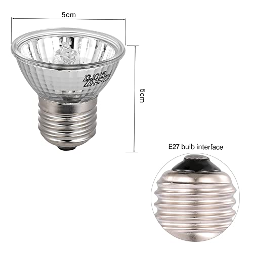 HURRISE 25W Halogen Heat Lamp Lightweight, Appetite UVB Promote Vitamin D3 Synthesis, Reptiles Lizard Aquarium, Full Spectrum Small Sun Light (75W) - size: 75W