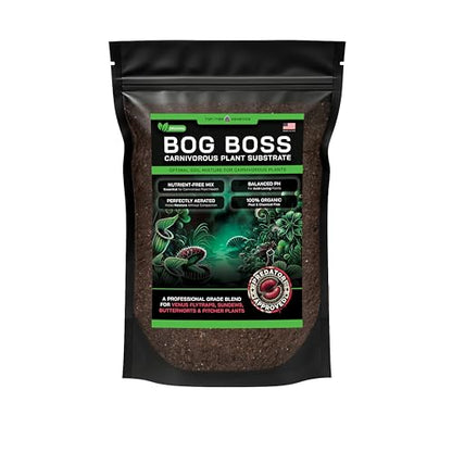 BOG BOSS - Premium Carnivorous Plant Soil Blend | Ideal for Venus Flytraps, Sundews, Nepenthes Pitcher Plants & Butterworts (4 QTS) - size: 4 qt