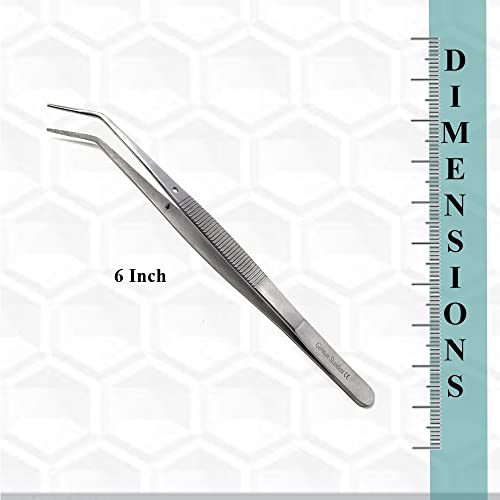 Reptile Feeding Tongs Straight Aquarium Tweezers Anti-Rust Thickened Stainless Steel Forceps, for Terrarium, Fish Tank, Snakes/Lizards/Gecko, Planting By HTI (6" - Set of 2) - size: 6" - Set of 2