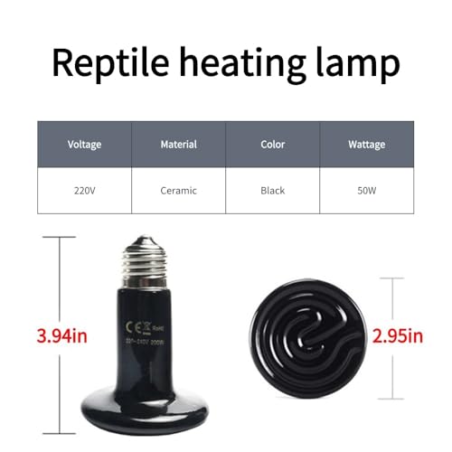 Reptile Heating lamp, pet Heating and Insulation Equipment, only Heats up and Does not emit Light, Suitable for Crawling Pets, Reptiles, Amphibians, Pets - size: A2
