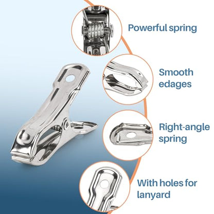 RAINFLOW 50 PCS Garden Clips - Stainless Steel Greenhouse Clamps,Grip Strong Heavy Duty Metal Greenhouse Supplies,Garden Clips for Netting, Hoops,Shade Cloth,Plant Cover