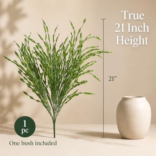 Larksilk 21" Spiral Grass Bush – Realistic Artificial Green Spiral Grass for Weddings, Terrariums & Home Decor