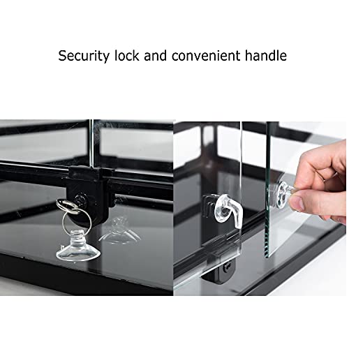 REPTI ZOO Glass Reptile Terrarium 20 Gallon, Front Opening Reptiles Tank 30" x 12"x 12" for Reptile Pets Gecko Lizard Snake, Top Screen Ventilation Escape Proof Lid
