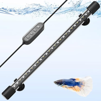 FEDOUR 18.9in Submersible Aquarium LED Light, 24/7 Mode Aquarium Lights with Full Spectrum RGBW LEDs, IP68 Waterproof Fish Tank Light with Dimming, Timming and Color Adjustable - style: 18.9inch