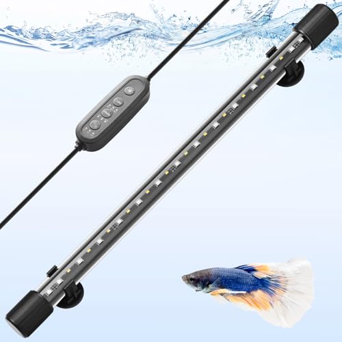 FEDOUR 18.9in Submersible Aquarium LED Light, 24/7 Mode Aquarium Lights with Full Spectrum RGBW LEDs, IP68 Waterproof Fish Tank Light with Dimming, Timming and Color Adjustable - style: 18.9inch