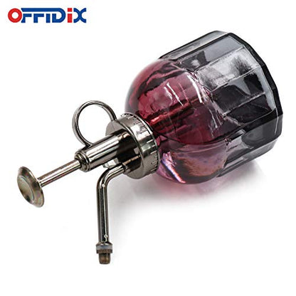 OFFIDIX Plant Mister Glass Spray Bottle, Glass Mister Indoor Plant Mister with Bronze Plastic Top Pump Glass Small Watering Can One Hand for Flower Plants - color: D-Wine Red Gray Gradient