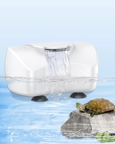 Pawfly 80 GPH 4 W Mini Turtle Filter for 1-10 Gallon Tanks, Low Water Level Bio-Filtration Turtle Tank Filter, Ultra Quiet Small Turtle Water Filter, Internal Filter for Amphibians Frogs Newts - size: 4 W 80 GPH (for 1-10 Gallon Tanks)