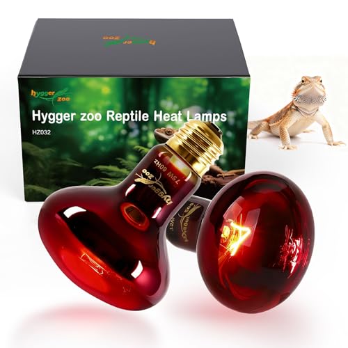 Reptile Heat Lamp Bulbs, 2 Pack 75W Infrared Heat Lamp Red Light Bulb Basking Bulb Terrarium Night Light for Bearded Dragon Chameleon Turtle Snake Gecko Lizard Chicken Tank Accessories, Red - color: Red, size: Night(75)