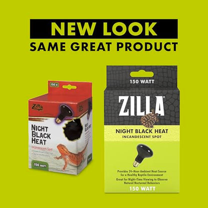 Zilla Incandescent Spot Bulb, for Nocturnal Reptile Species, Night Black - size: Pack of 1, style: Night Black (150W)