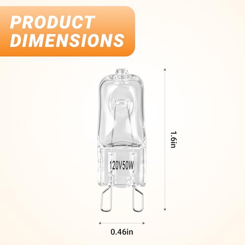 G9 50W Halogen Reptile Heat Lamp Bulb, Day White UVA Basking Light for Bearded Dragon Gecko Turtle Lizard Terrarium 5 Pack