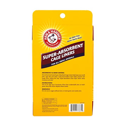 Arm & Hammer Super Absorbent Cage Liners for Guinea Pigs, Hamsters, Rabbits & Small Animals, Odor Control Cage Tray Liners for Wire or Mesh Grate Cages, Trim to Fit, 7 Count - 3 Pack - size: 7 Count (Pack of 3)