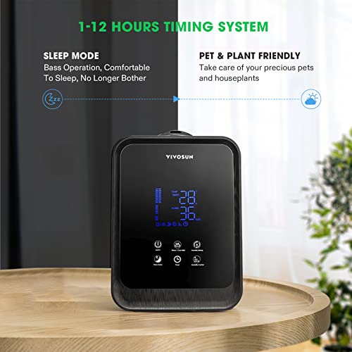 VIVOSUN 4.5L 2-in-1 Cool & Warm Mist Ultrasonic Humidifier with Essential Oil Box & Remote Control for Bedrooms, Offices, Plants, Babies, Dryness, and Skincare - style: 4.5L 2-in-1 Cool & Warm Mist Humidifier