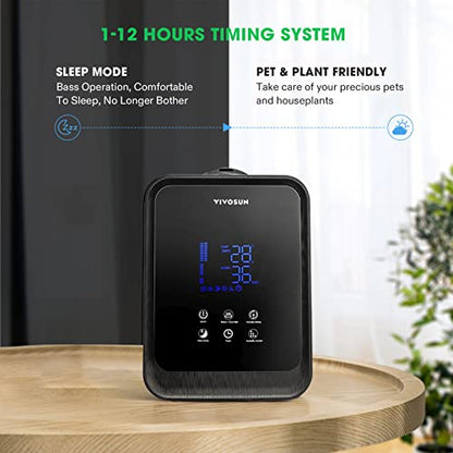 VIVOSUN 4.5L 2-in-1 Cool & Warm Mist Ultrasonic Humidifier with Essential Oil Box & Remote Control for Bedrooms, Offices, Plants, Babies, Dryness, and Skincare - style: 4.5L 2-in-1 Cool & Warm Mist Humidifier