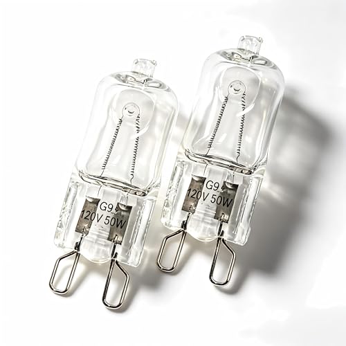 G9 50W Reptile Heat Bulb Mini Halogen UVA Basking Light for Terrarium Tanks Fits Bearded Dragon Gecko Turtle Lizard, Dimmable 2 Pin Replacement Bulb-2pcs - color: 2 Pack