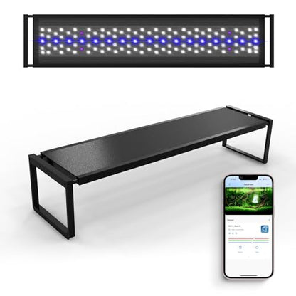 FZONE Aquarium Light for Plants, 72W LED Fish Tank Light for 47–55 ", Full Spectrum with APP Control, Timer & Sunrise/Sunset (Light 120) - size: Light120 | For 47.2-55.1 inch tank