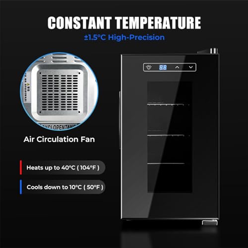 GOYOJO Reptile Egg Incubator 23L Small Digital Lab Incubator Cooling and Heating 10−40°C Precise Temperature Control for Turtle Lizard Gecko Snake Reptiles Hatching with UV-Resistant Glass Door