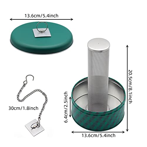 Chameleon Feeding Bowl,Hookable Lizard Feeder with Metal Mesh Column for Prey to Climb and Move,Suitable for Lizard, Iguana, Gecko,Bearded Dragon - color: Green