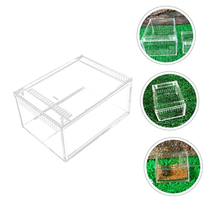 Mipcase 1pc Transparent Reptile Breeding Box Durable Terrarium Container for Snakes Lizards and Frogs Easy to Clean Spacious Habitat for
