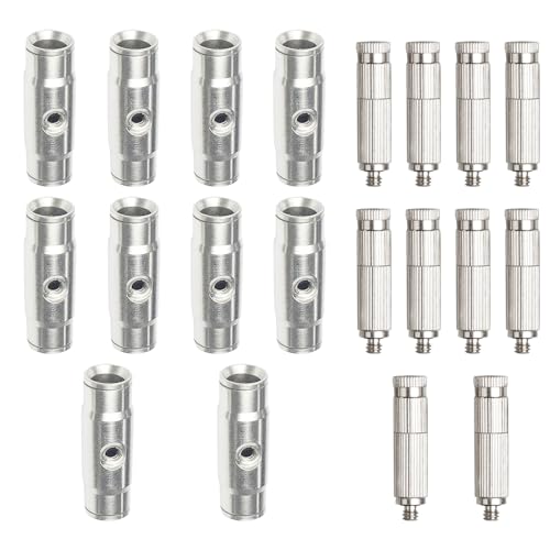 High-Performance Brass Patio Misting Kit – 10 Brass Anti-Drip Micro-Nozzles & 10 3/8″ Slip Connectors for High-Pressure Outdoor Cooling Misting (UNC 10/24, 0.012″ Precision Orifice, 280-1500 psi) - color: 10pcs 3/8" nozzles&fittings kit, size: 280-1500psi