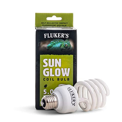Fluker’s Sun Glow 5.0 UVB Fluorescent Coil Bulb for Tropical Reptiles, Reptile Heat Light Stimulates Natural Synthesis of Vitamin D in Captive Reptiles, 26 Watt - size: 26 Watts