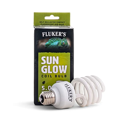 Fluker’s Sun Glow 5.0 UVB Fluorescent Coil Bulb for Tropical Reptiles, Reptile Heat Light Stimulates Natural Synthesis of Vitamin D in Captive Reptiles, 26 Watt - size: 26 Watts
