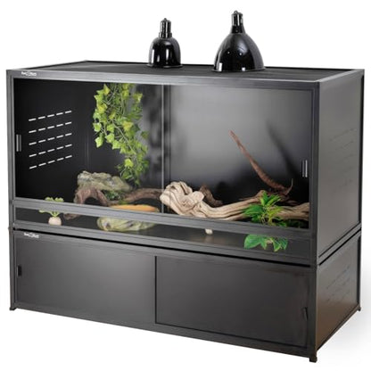 Versatile PVC Reptile Cabinet with Glass/PVC Door Options - Large Reptile Terrarium 48x24x12 inch Ideal for Snake Cage or Multi-Functional Enclosure (12-Inches Height) - size: 48"x24"x12"