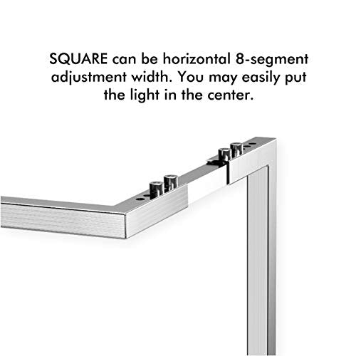 ONF Stainless Steel 304 Square Hanging Kit for Planted Terrarium & Aquarium Light, Suspension System, Adjustable Stand Hold up to 11lb 24-36 inch Fish Tank Light, 2 pcs Tubes in Pack, Left - size: Left