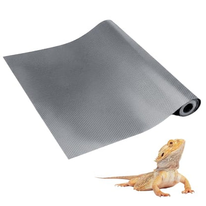 MiOYOOW Reptile Terrarium Mat, EVA Vivarium Liner with Anti-Slip Texture Washable Small Animals Carpet for Lizard, Gecko - color: Gray, size: 44.5cm*200cm
