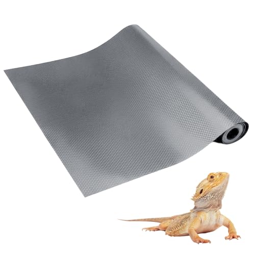 MiOYOOW Reptile Terrarium Mat, EVA Vivarium Liner with Anti-Slip Texture Washable Small Animals Carpet for Lizard, Gecko - color: Gray, size: 44.5cm*100cm