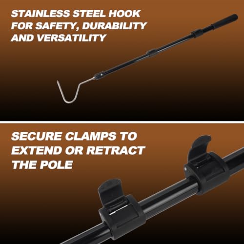 Snake Catcher Hook Stick Tongs Catch Grabber Catching Handling Tool Picker Long Pole Kit for Rattlesnake, Copperhead Snake, Ball Python, Rattle, Cobra, Corn, Rosy Boas and Reptile Removal Trap