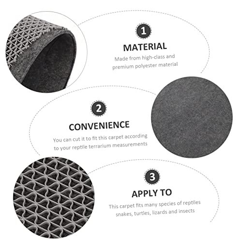 Mikikit Waterproof Reptile Carpet 3-in-1 Terrarium Bedding for Turtles Lizards Snakes Moisture Retaining Polyester Mat Non-Slip Reptile Terrarium Decoration