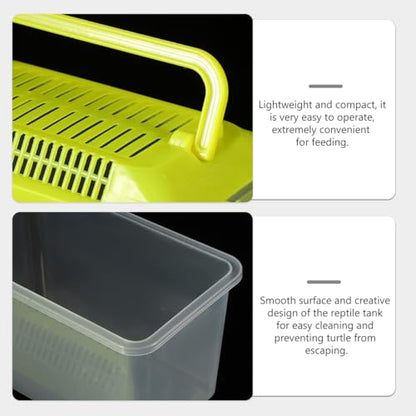 Toddmomy Portable Fish Tank Handheld Aquarium with Handle Transparent Turtle Box for Reptiles Tortoises and Small Pets Plastic Pet Hamster Box 5.90 X 4.33 X 3.54 in - size: 15x11cm