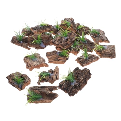 VANZACK 20pcs Natural Cork Bark Reptile Terrarium Background for Climbing and Hiding Tree Bark Decor for Reptile Tank Supplies Realistic Aquarium Habitat Enhancement