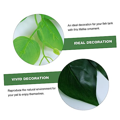 ORFOFE Reptile Terrarium Plant Reptile Landscape Pet Cage Decor with Suction Cups