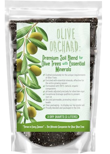 GARDENWISE Organic Olive Tree Potting Mix – Fast-Draining, Nutrient-Rich Soil for Indoor & Outdoor Olive Trees – Mediterranean Plant Care – Long-Lasting Formula (3 QUARTS) - color: Olive Tree Soil, size: 3 quarts