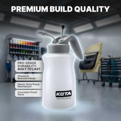 KOTA 1 L Adjustable Hand Pump Pressure Sprayer, Heavy-Duty Multipurpose Bottle for Automotive Solvents, Surface Prep & Car Detailing, Chemical-Resistant PE Construction (Cleaning Applicator) 75880 - style: Cleaning Applicator