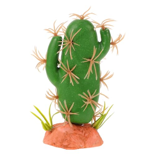 Reptile Habitat Decorative Plant Artificial Cactus Terrarium Tank Decor for Amphibians and Lizards, Simulation Plastic Plant Ornament for Reptile Habitats