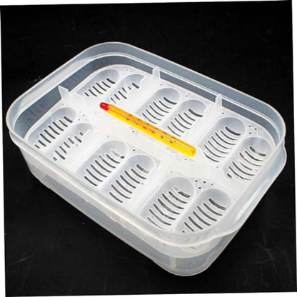 Reptile Incubation Box Reptile Incubator Egg Tray Hatching Box with 12 Grids for Turtle Gecko Lizards Mane, Reptile Incubation Box