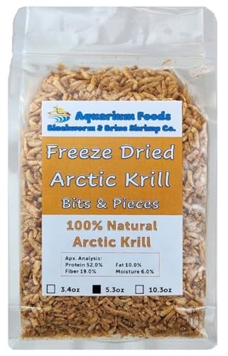 Arctic Krill, Freeze Dried for All Tropical & Pond Fish... 5.3oz Clear Bag - size: 5.3 Ounce (Pack of 1)