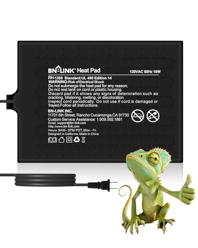 BN-LINK Reptile Heat Pad 8"X12" 16W for 30-40gal Under Tank Terrarium Heating Mat Waterproof for Turtle, Lizard, Frogs, Snake, Hermit Crab 2 Pack