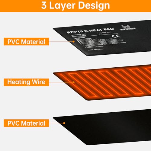 Reptile Heat Pad with Digital Thermostat, Under Tank Terrrarium Heat Mat 16W 8 * 12 Inch, Temperature Controller Heating Pad for Reptile, Turtles, Lizards, Snake, Hermit Crab, Frogs - size: Digital 16W